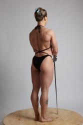 Woman Adult Muscular White Fighting with sword Standing poses Underwear